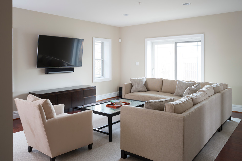 This is an example of a transitional family room in DC Metro.