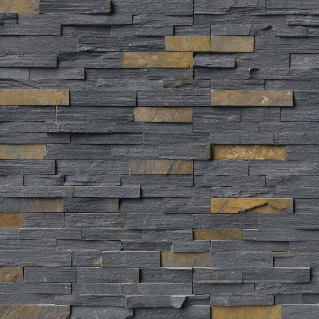 Charcoal Rust Corner L Panel 6X18, Splitface, Slate, Ledgers