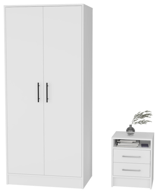 FM Furniture Solon 2Piece Bedroom Set With Armoire and 2Drawer