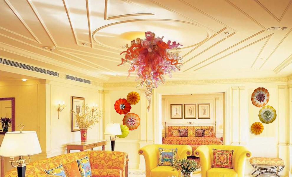 Viz Art Glass Chandelier & Wall Plate Combo Austin by 1020 Glass