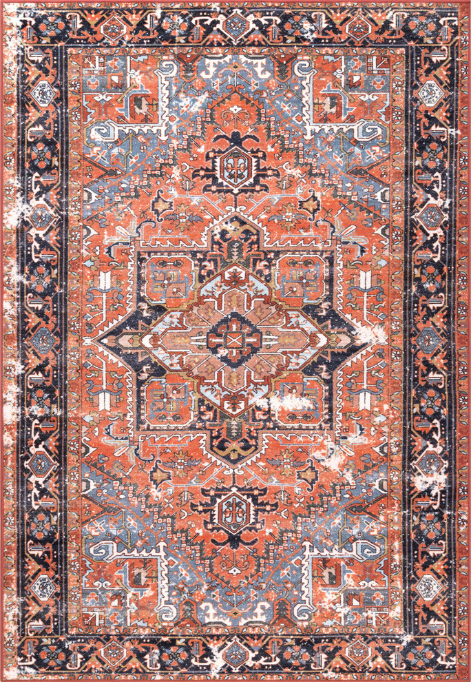 Vintage Dynast Area Rug, Rust, 5'5"x8' Mediterranean Area Rugs by