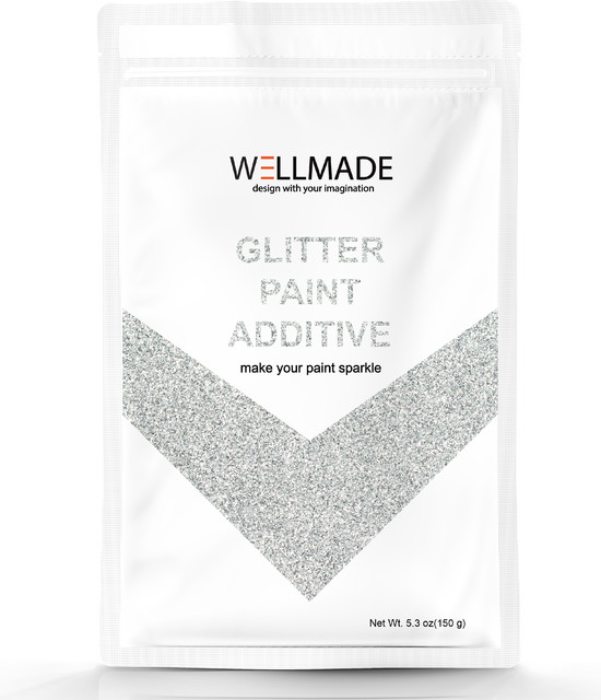 Silver Glitter Paint Additive 5.3oz/150g/bag+ 2pcs buffing pad