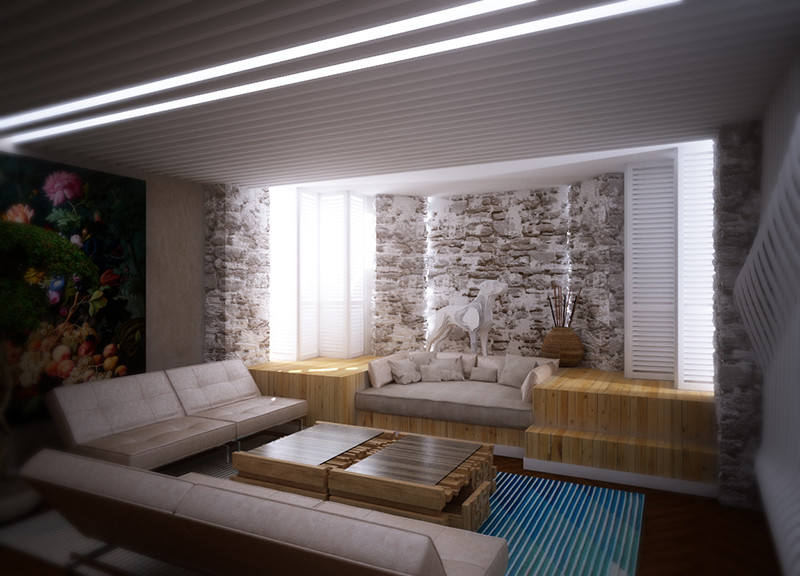 Лаунж зона в коттедже