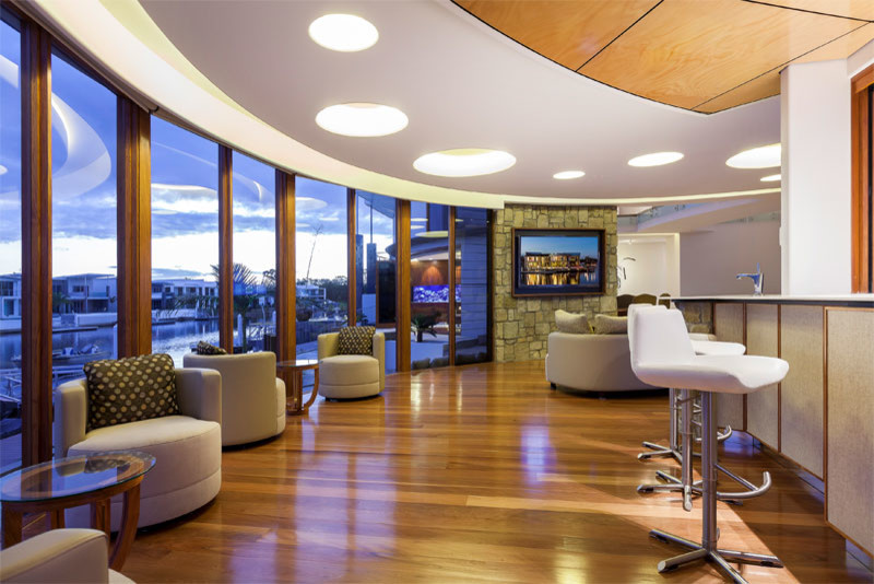 Inspiration for a large modern open concept living room in Sunshine Coast.