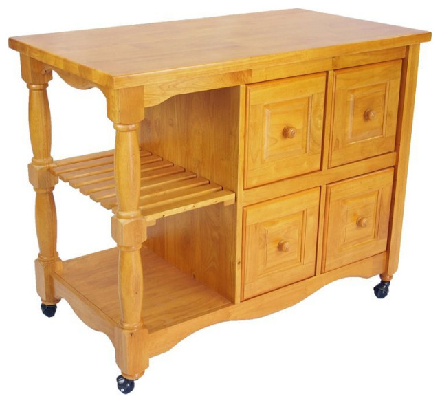 Sunset Trading Oak Selections Oak Selections Regal Wood Kitchen Cart in Oak