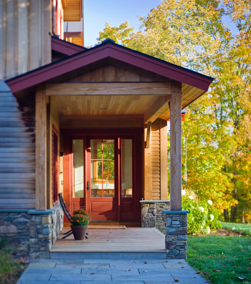 Photo of a country entryway in Burlington with a single front door.