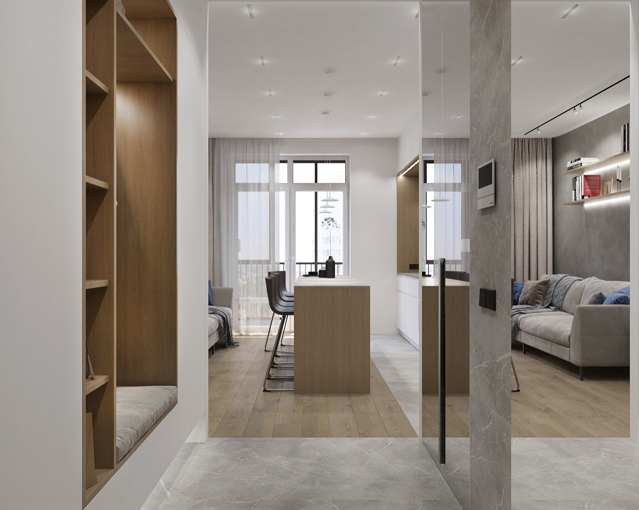 Квартира 50м2 в современном стиле для молодой семьи в ЖК "Ленинград"