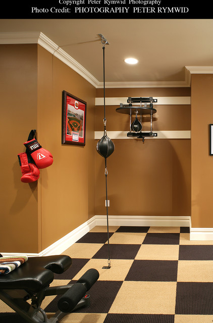 Exercise Room Boxing Corner - Traditional - Basement - New 