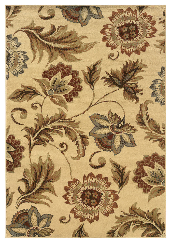 Oriental Weavers Darcy Beige Gold Area Rug, 701W9, 7'10"X10