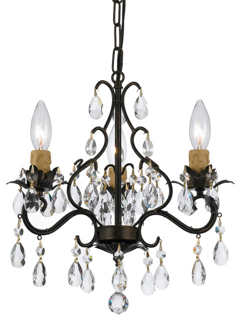 Crystorama Filmore 3 Light Mini Chandelier English Bronze Crystorama Filmore 3 Light Mini Chandelier English Bronze