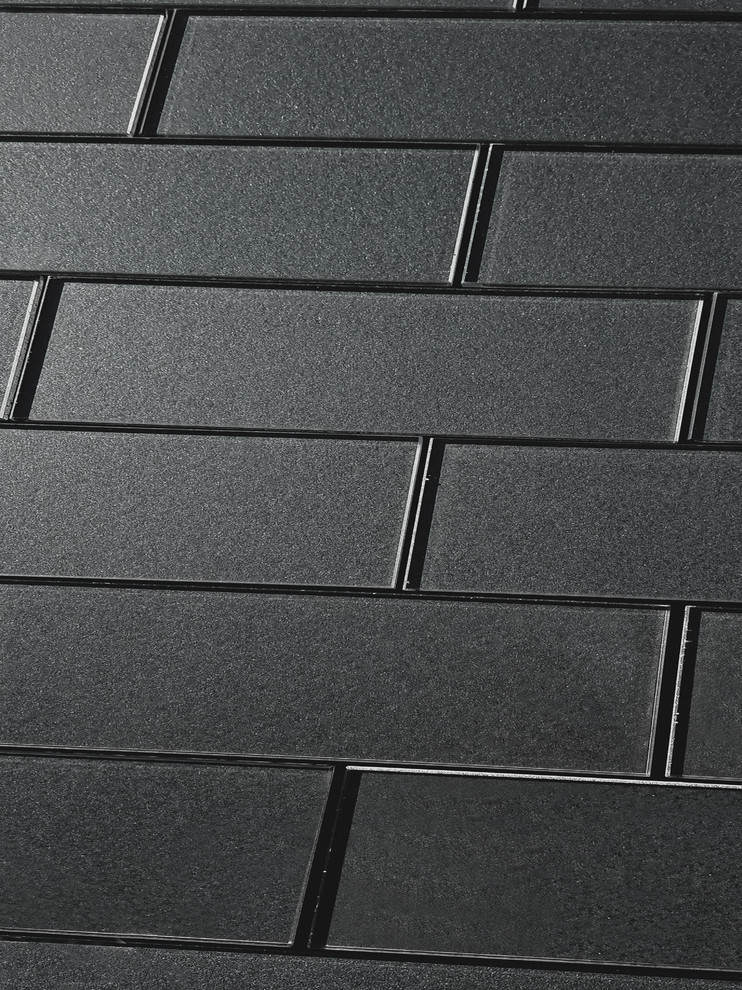 Forever 3 in x 12 in Straight Edge Glass Subway Tile in Glossy Eternal Gray, Piece