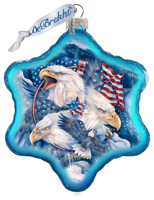 Allegiance Patriotic Eagles Glass Ornament - Traditional - Christmas ...