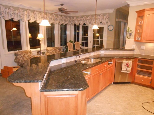 Verde Butterfly Granite Traditional Kitchen Charlotte By