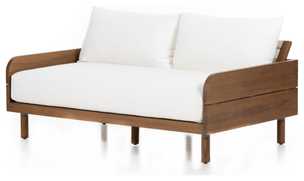 Culver Natural Teak Outdoor Sofa 63" Midcentury Outdoor Sofas by