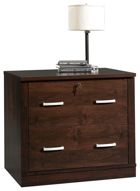 Sauder Office Port 2 Drawer File Cabinet In Dark Alder