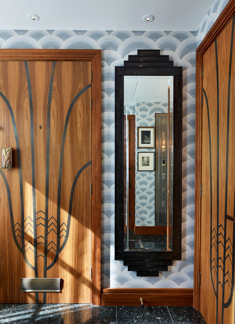London Apartment transitional-entry