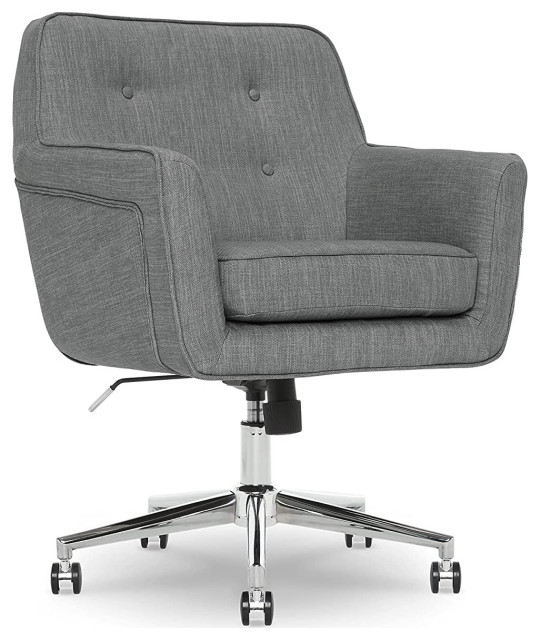 Ergonomic Office Chair, Memory Foam Cushion and Button Tufted Back
