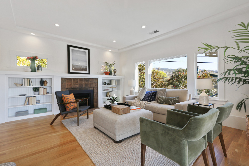 Oakland Hills Contemporary Craftsman Bungalow Transitional Living