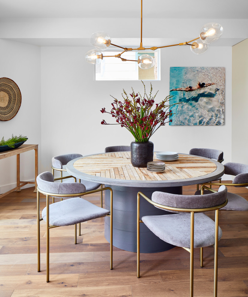 Example of an eclectic dining room design in Denver