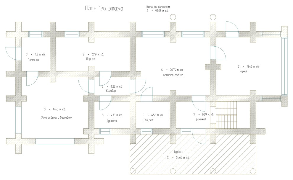 Баня Романа - рубленое бревно 380-420мм