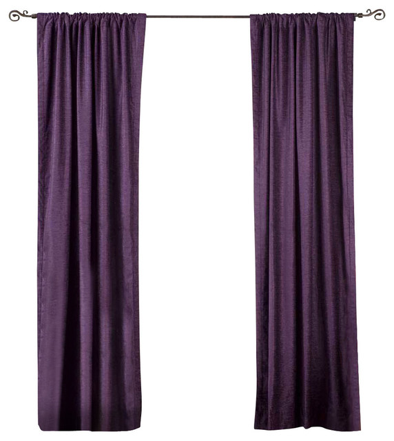 Purple Rod Pocket  Velvet Curtain / Drape / Panel   - 60W x 108L - Piece