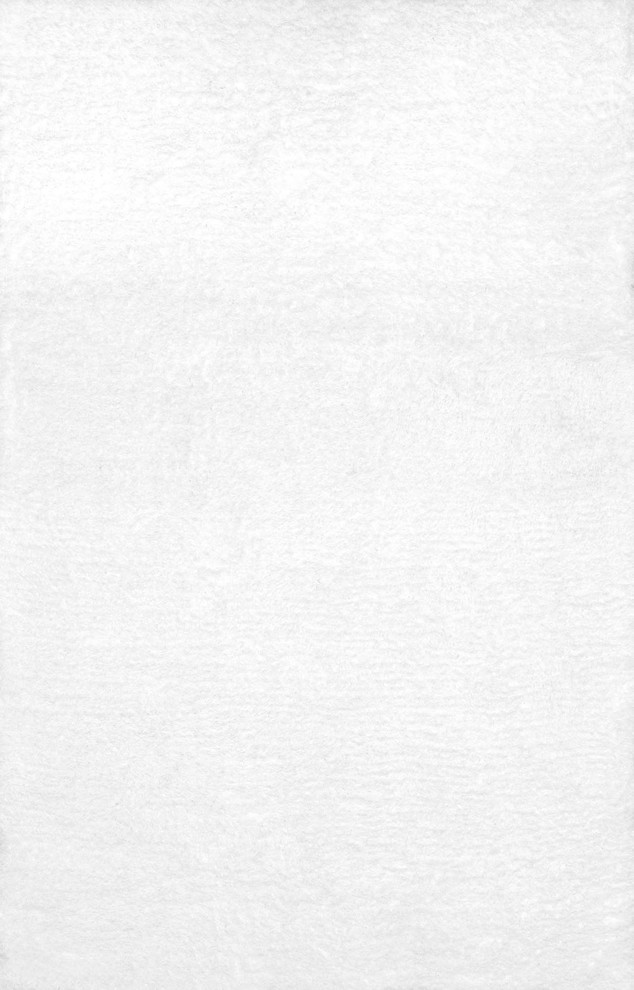 Hand-Tufted Grace Soft Shag Rug, Snow, 4'x6'