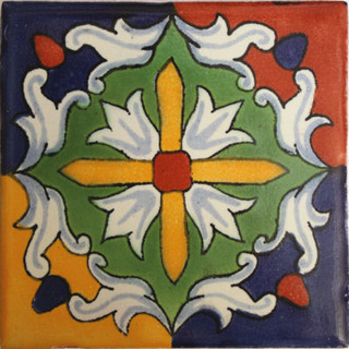 2x2 36 pcs Veneto Talavera Mexican Tile - Traditional - Accent Trim And