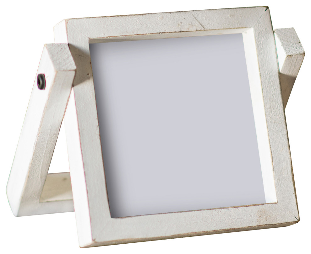 Wood Photo Frame 5X5, White, 6.75", 6.75 Farmhouse Picture Frames