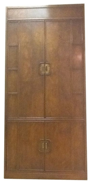 Tall Thomasville Burlwood Cabinet - $1,800 Est. Retail - $900 on Chairish.com
