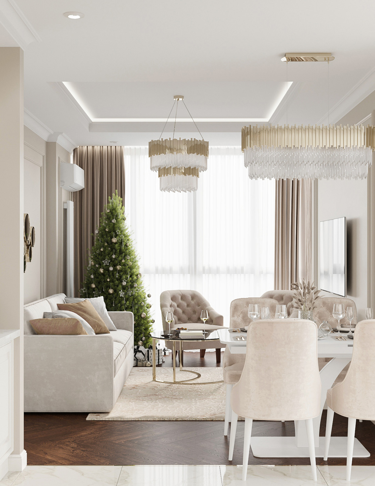 Дизайн-проект квартиры в стиле современная классика