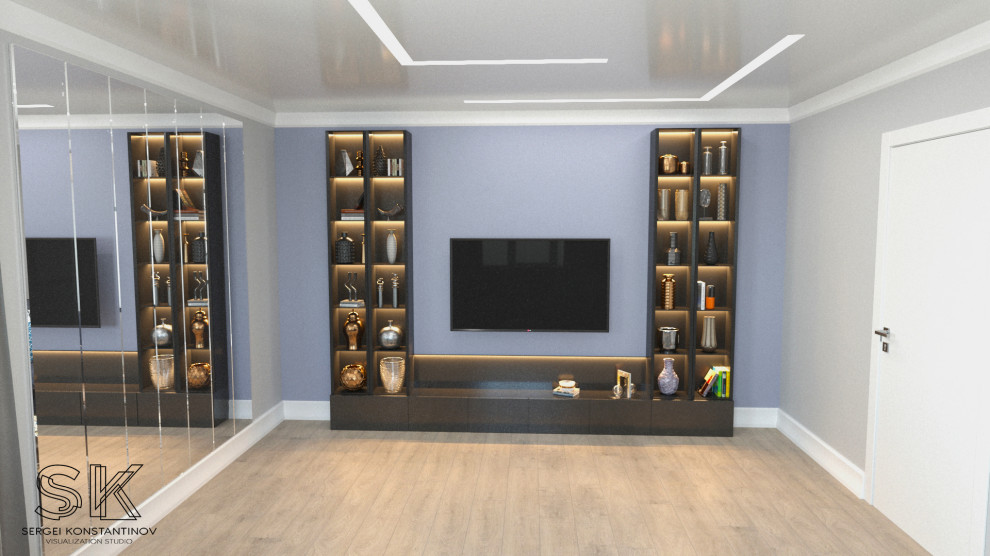 Просторная гостиная в небольшой квартире