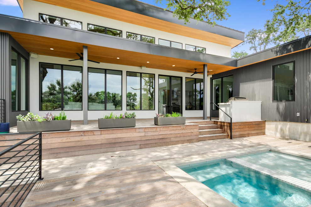 MidCentury Modern Highland Park West Home Midcentury Pool Austin