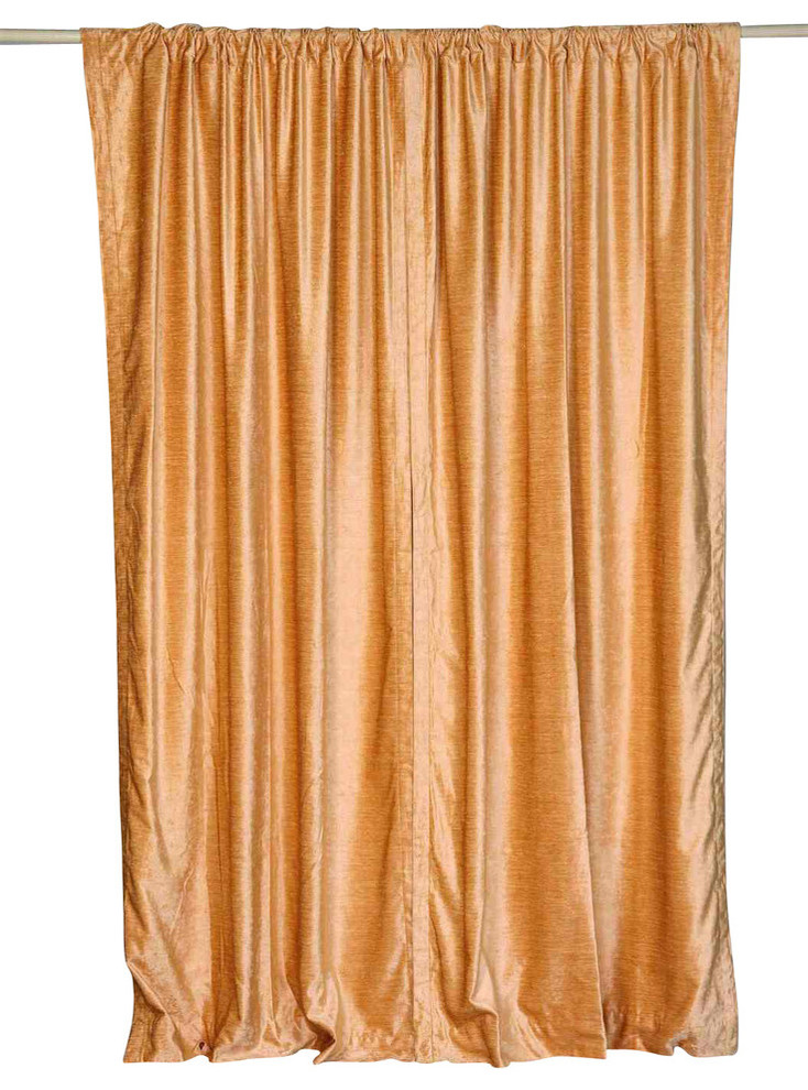 Peach Rod Pocket  Velvet Curtain / Drape / Panel   - 43W x 96L - Piece
