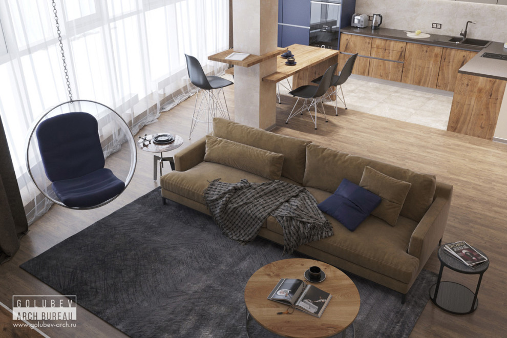 Дизайн интерьера с панорамным видом, г. Красноярск, 100 м2