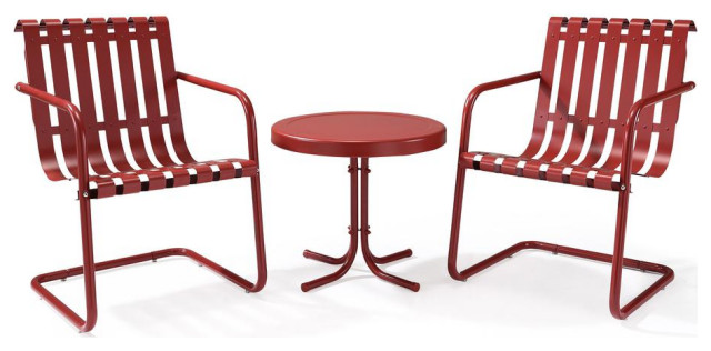 Gracie 3Pc Outdoor Chat Set Red - 2 Chairs, Side Table