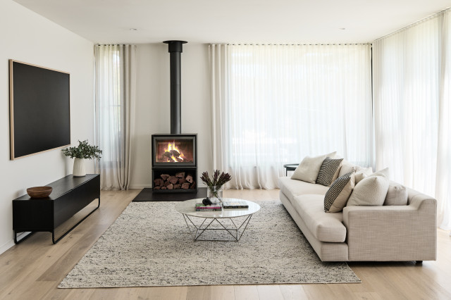 Custom designed Mount Martha House modern-living-room