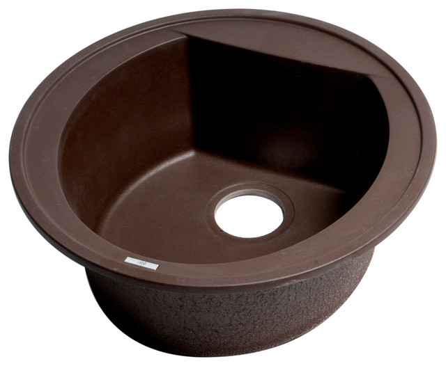 Chocolate 20" DropIn Round Granite Composite Kitchen Prep Sink