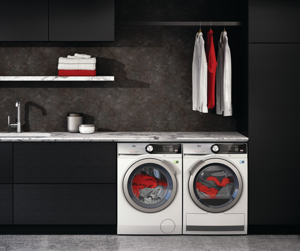 Inspiration for a modern laundry room.