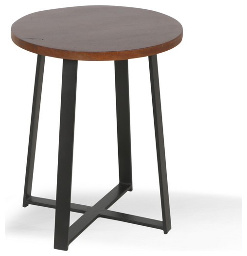 Posh Pollen Ross Round Side Table Industrial Side Tables And End