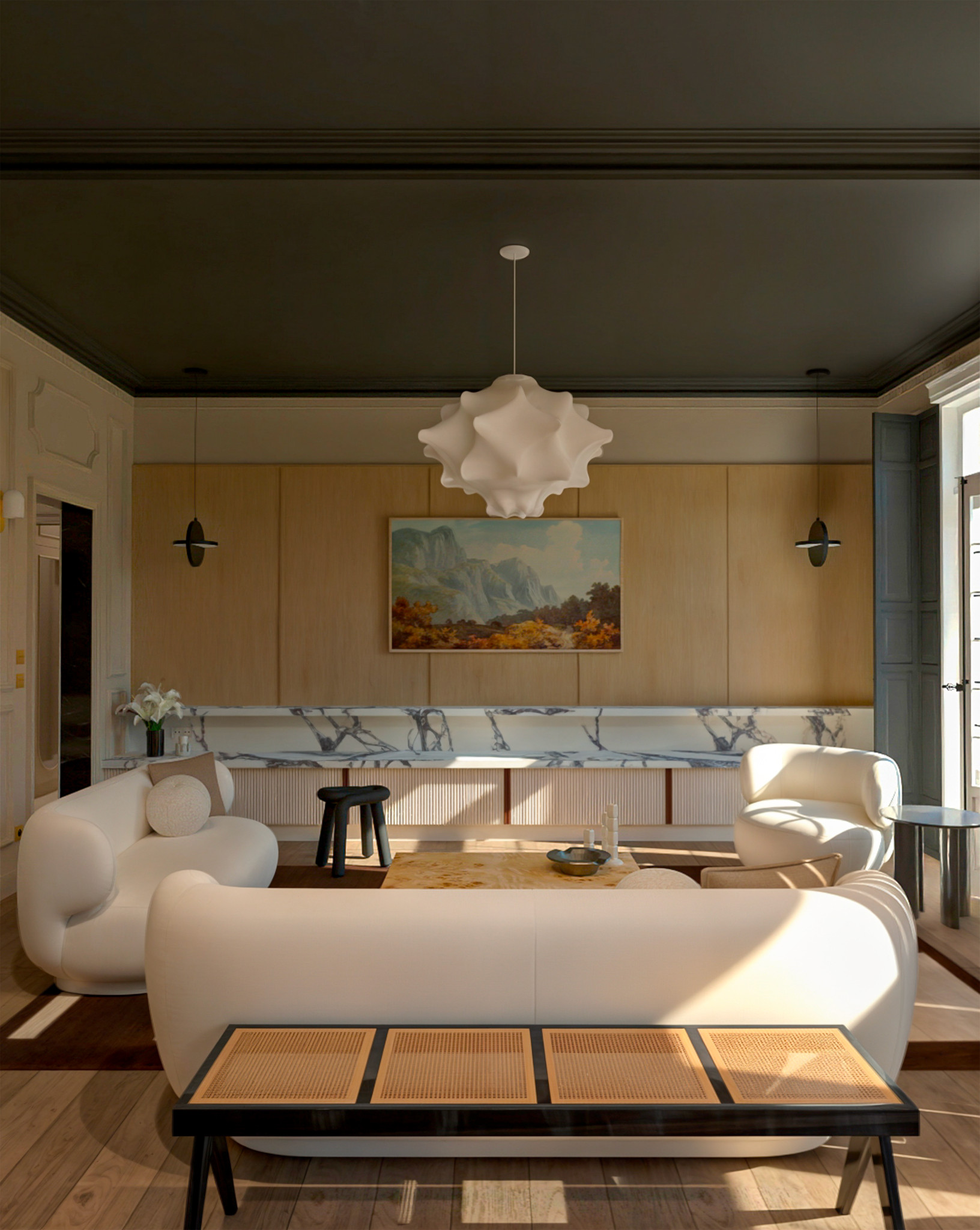 Projet concept – Appartement haussmannien contemporain (3D)