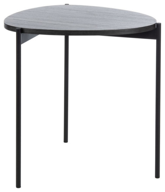 Bjorn Side Table Dark Gray Oak/Black Midcentury Side Tables And End