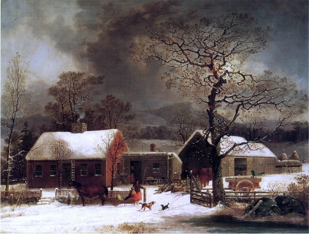 George Henry Durrie A Winter Scene in New Haven, Connecticut Print