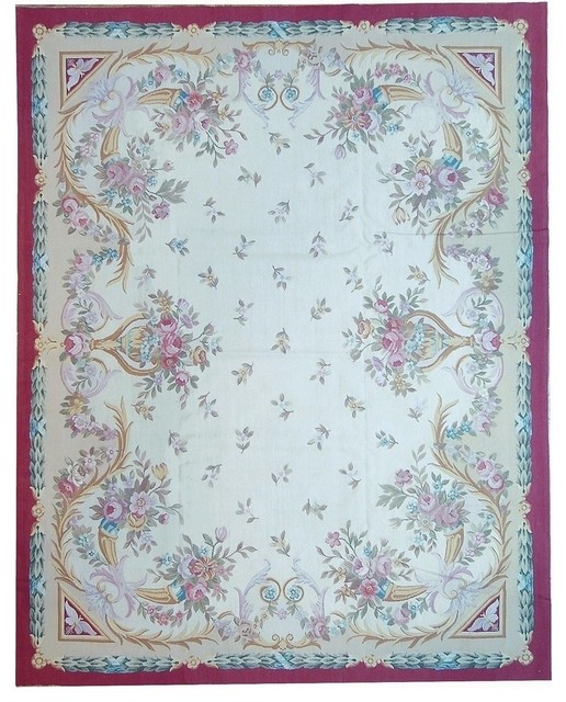 Pasargad Aubusson Hand Woven New Zealand Wool Area Rug 11 9 X17