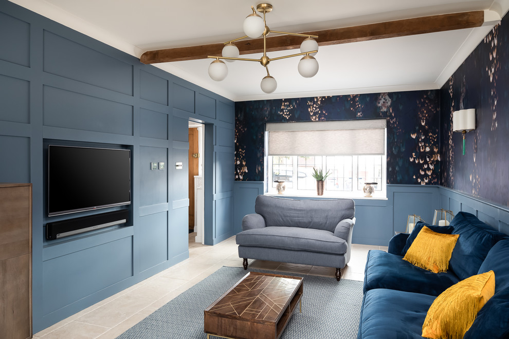 Blue and Gold Living Room - Eclectic - Kent - by Furnished by Anna ...