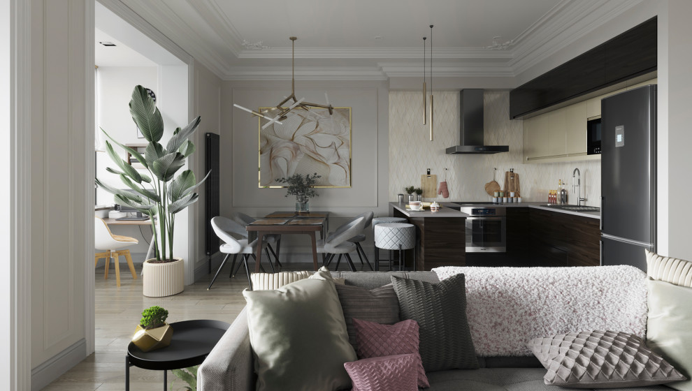 Проект кухни и гостиной