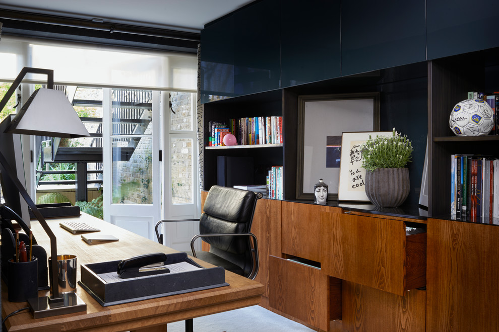 Midcentury home office in London.