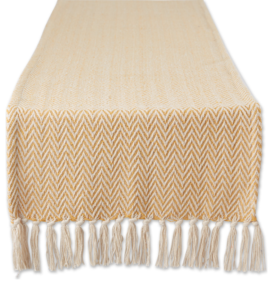 Honey Gold Chevron Table Runner 15x108 - Contemporary - Table Runners