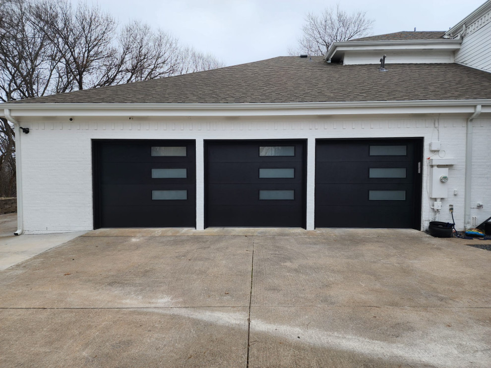 Black Flush Panel Garage Doors Modern Garage Dallas by Plano