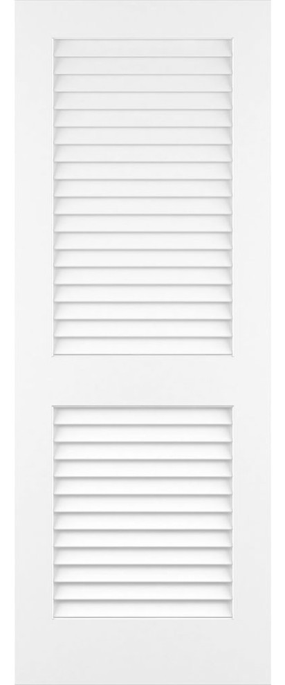 Primed 24 x 80 x 1.375 Plantation Louver//Louver Passage Door