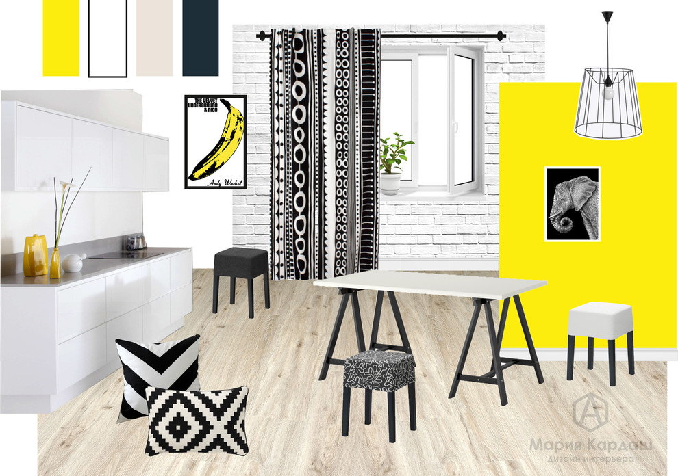 Кухня в скандинавском стиле ЖК Боровики, Пермь